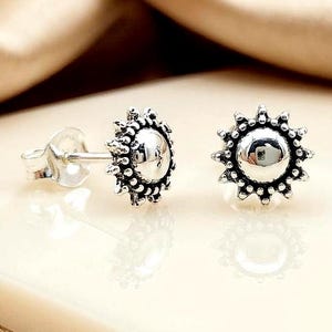 925 Sterling Silver Sun Stud Earrings Celestial Minimalist Boho Everyday Dainty Jewelry 2053