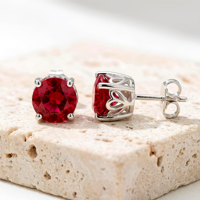 Lab Grown Rubies Earrings - Etsy
