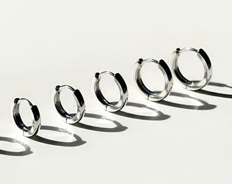 Tiny 925 Sterling Silver Clicker Huggie Hoop Earrings 8mm 9mm 10mm 11mm 12mm