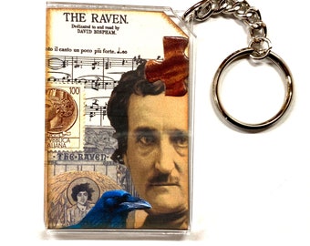 Edgar Allan Poe Mini Collage Key Ring