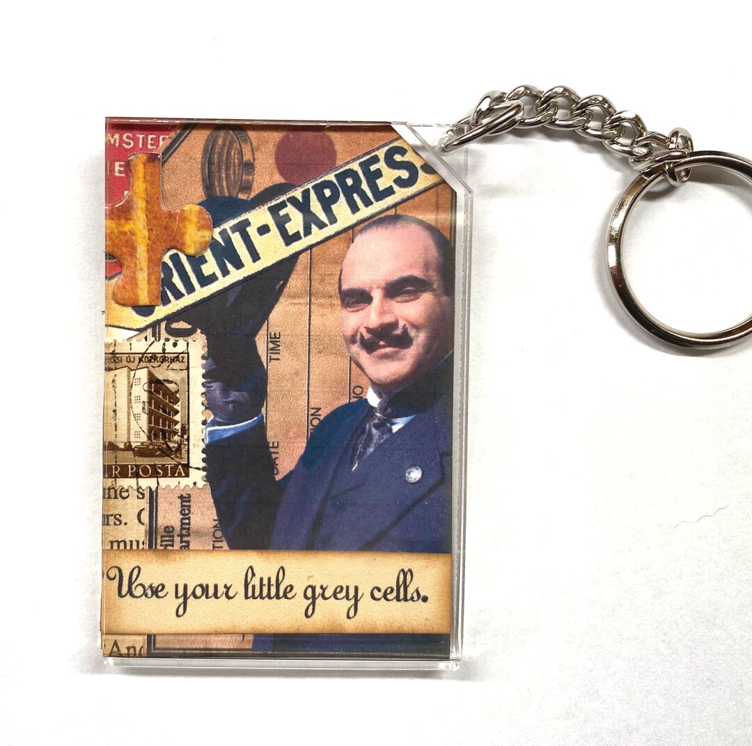 Hercule Poirot Mini Collage Key Ring - Etsy