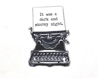 DARK AND STORMY Typewriter Pin