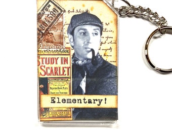 Sherlock Holmes Mini Collage Key Ring