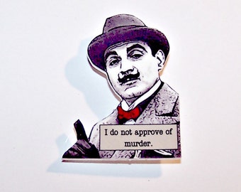 Agatha Christie HERCULE POIROT "Murder" Mystery Quote Pin