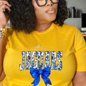 Jaguars Blue Toile Tee: HBCU Southern Style Cotton T-Shirt