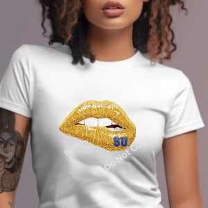 Southern Gold Lips Sweatshirt: Faux Glitter HBCU Apparel