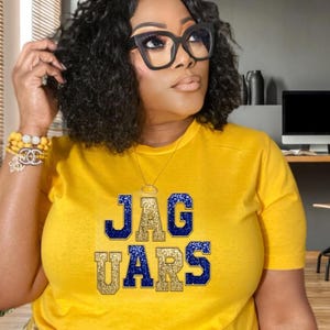 Jaguars Tee: Faux Sequin/Glitter - HBCU Southern