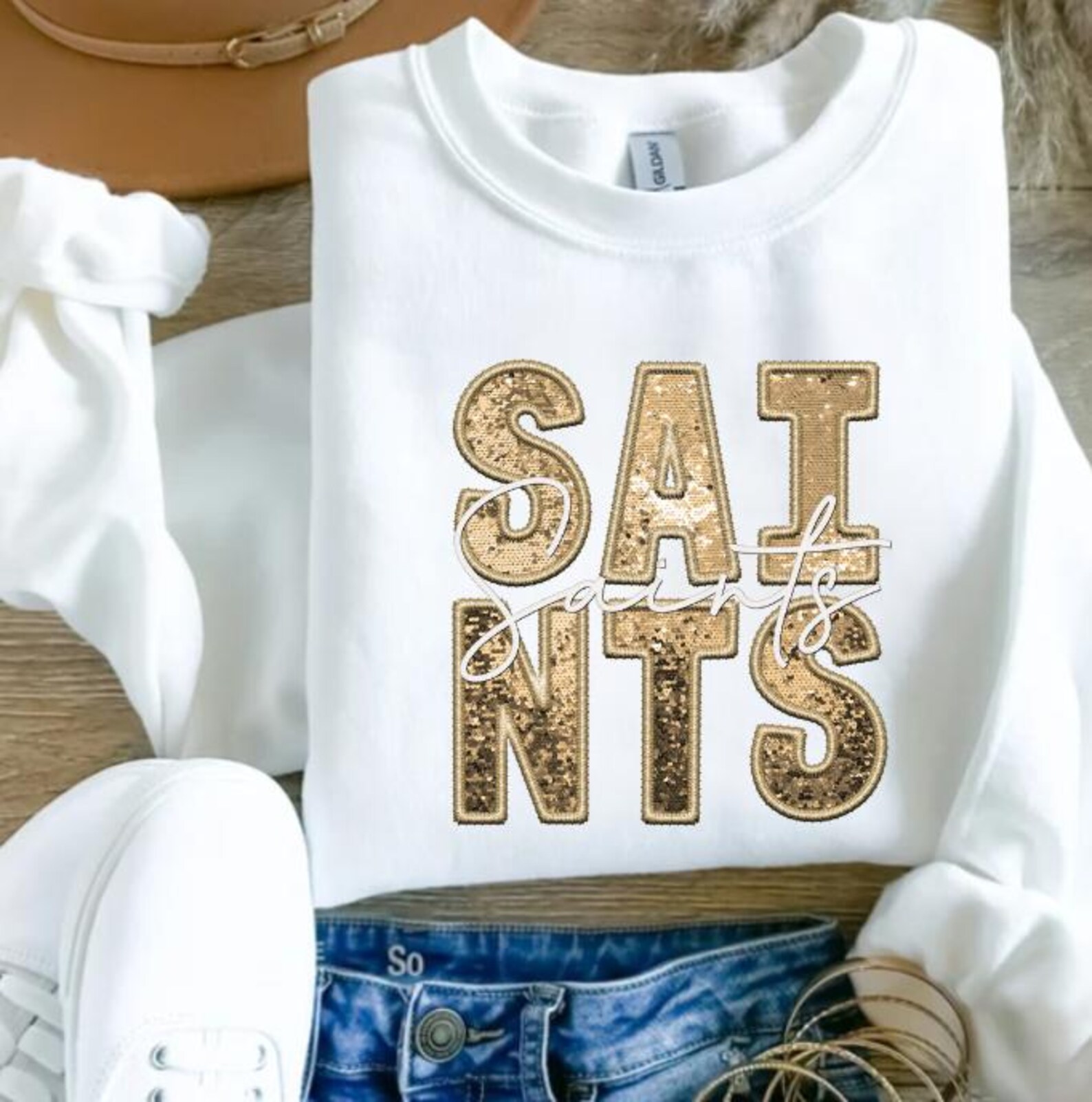 Saints Sequin Knit Sweater