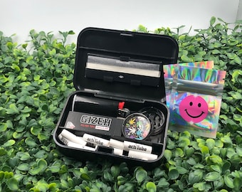 Kit de fumoir Stash Box Noir | Étui de cachette | Boîtier en plastique | Accessoires pour fumeurs | herbe | Rangement plus léger | Boîte de rangement