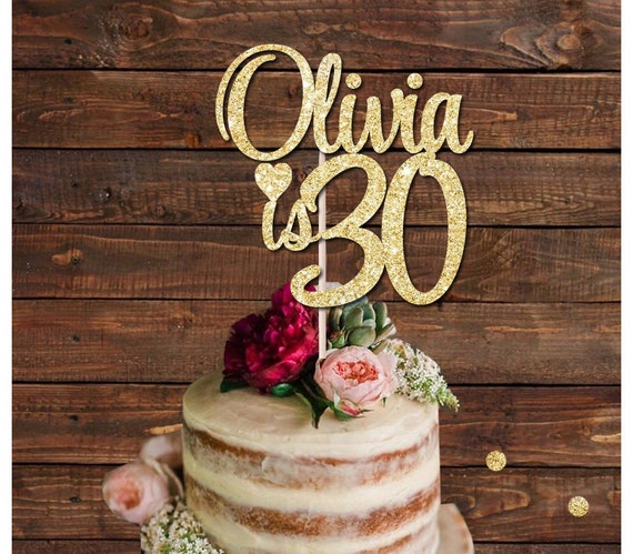Multicolour Glitter Cake Topper 30th 40th 18th 21st Customized Happy Birthday Cake Decoration with Any Name and Age Rose Gold Personalised Birthday Cake Topper