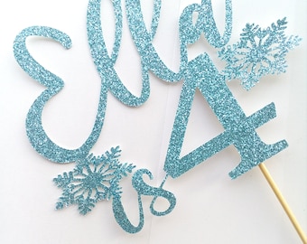 Snowflake Cake Topper, Ice Princess custom cake topper, Cake decoration for Winter Birthday  1st,2nd,3rd,4th,5th  Winter wonderland topper