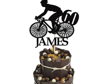 Cyclist Cake Topper, Custom cyclist cake topper, birthday keepsake decoration 18th, 21st, 30th, 40th,50th Bike decoration