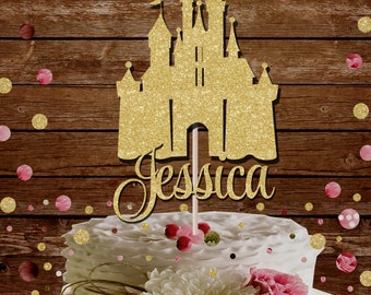 Castle Cake topper, Personalised Castle cake decoration, Any name custom Birthday, Wedding cake topper, 1st, 2nd,3rd Princess keepsake