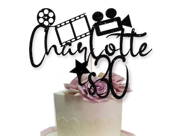 Movie cake topper, Personalised Film Any age name cake topper, 16th, 18th, 21st, 30th 40th, birthday keepsake