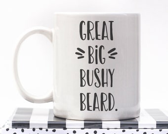 Great Big Bushy Beard white ceramic drink mug by Parsy Card Co