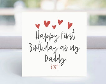 First Birthday as my Daddy, Daddy birthday card, First Birthday card, Baby card, Dad card, New Daddy, Husband card, Boyfriend bday, UK,