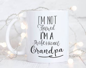Personalised grandfather retired ceramic mug, personalised mug, retirement gift, new grandad gift, grandpa gift, coffee mug, funny mug, uk