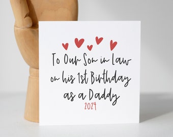 Son In Law Birthday Card, New daddy card, Son Card, New Father Cars, From kids card, Daughters husband card, Dad, Daddy to be, UK