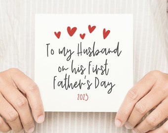 Husband Father's Day card, First Father's Day, New Daddy card, Personalised Father's Day card, Partner card, New Dad, From Wife, Love Card,