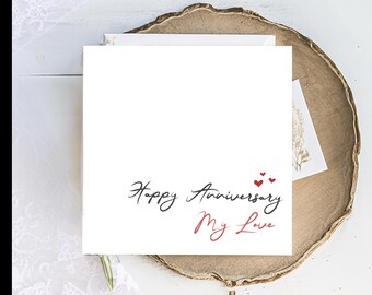 10th Anniversary Card –  Anniversary My Love Card – Romantic Anniversary Card for Him or Her – Ten Year Anniversary Card – Personalised Card