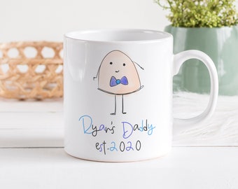 Personalised name and year Daddy character ceramic mug by Parsy