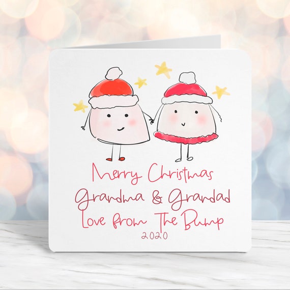 Merry Christmas Grandparents Love From The Bump Fun Etsy