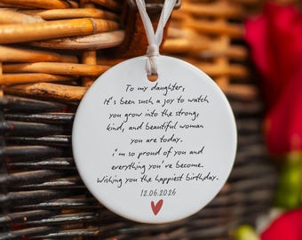 Birthday Gift for Daughter – Personalised Daughter Keepsake Decoration – Sentimental Daughter Birthday Gift – Hanging Ornament  - UK