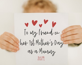 Friend mother's day card, Mother's day card, First Mother's day, Personalised card, Love card, BFF card, best friend card, new baby card, uk