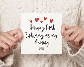 First Birthday as my Mummy card, New mum card, Baby card, personalised card, mama birthday card, Mam card, from the Bump, UK