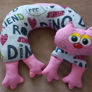 Pillow, travel pillow, gift for friends, neck pillow, handmade + gift box