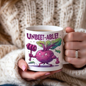 Taza divertida para fitness, regalo con un juego de palabras sobre remolacha, taza de café para jardineros, regalo para amantes del té, taza de positividad para gimnasio con diseño de remolacha, regalo de jardinería