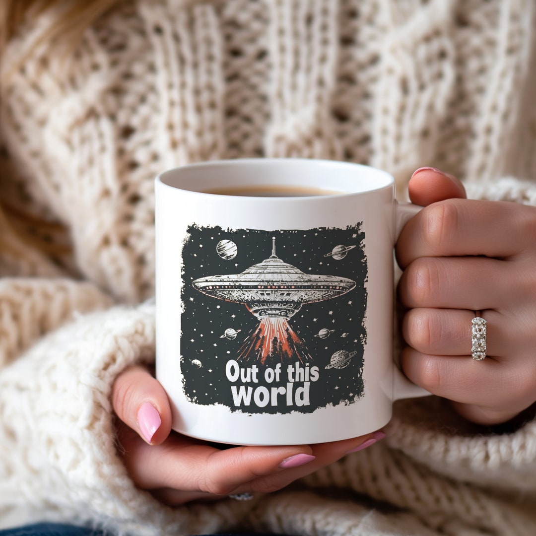 Out of This World, UFO Coffee Cup: Spooky Astronaut Alien Mug ...