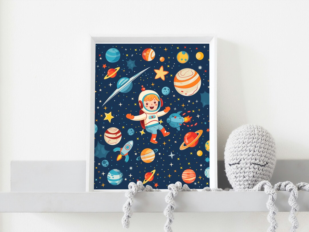 Space Art for Kids , Bedroom Decor, Nursery Prints, Kidsroom Wall Art ...