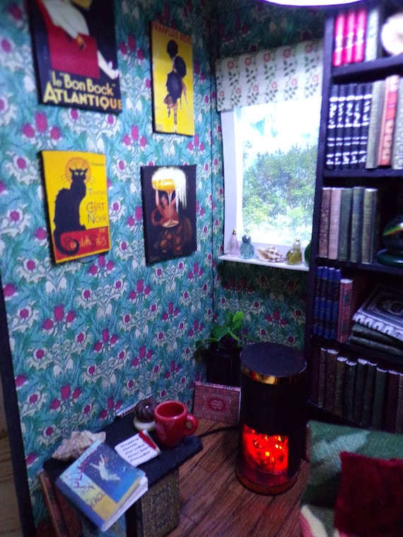 Book Nook Library, Dark Academia Booknook, Wizard Library, Bookshelf  Insert, Dark Academy Library, Magic Library, Wizard Cabinet, Magic Room 