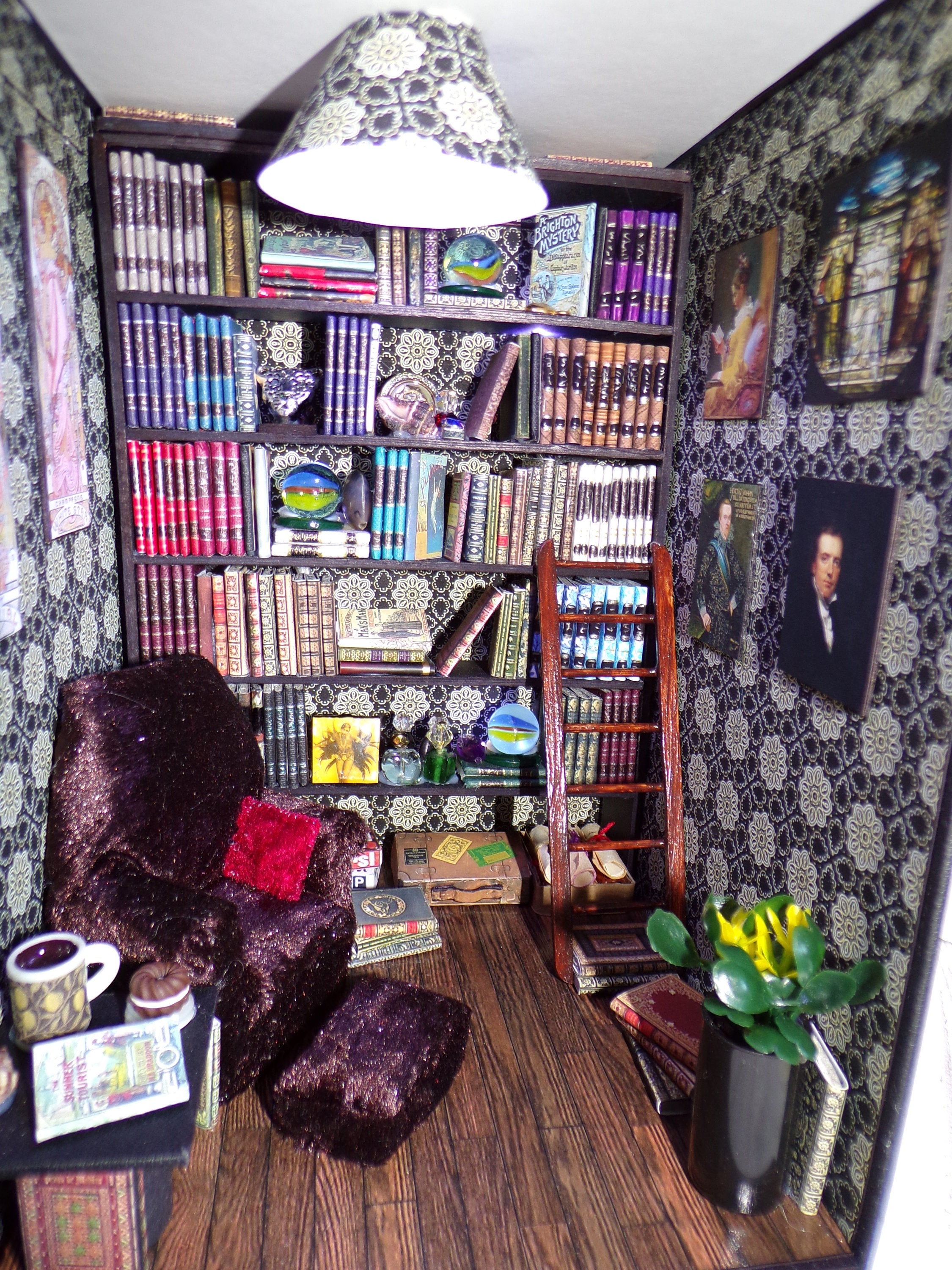 Booknook, Book Nook, Diorama. Book Alley Shelf Insert, Book Lover Gift,  Library Room, Heaps of Books, Cosy Chair. 