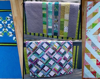 Colorful Quilts - Log Cabin, Stars, Stripes, & Triangles
