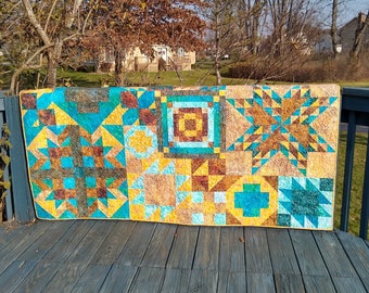 Blue & Yellow Modern Sampler Quilt