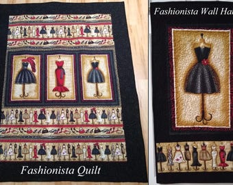 Fashionista Twin Size Quilt & Little Black Dress Wall Hanging