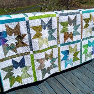 Blue & Green Stars Quilt