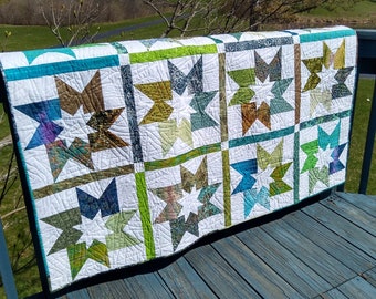 Blue & Green Stars Quilt
