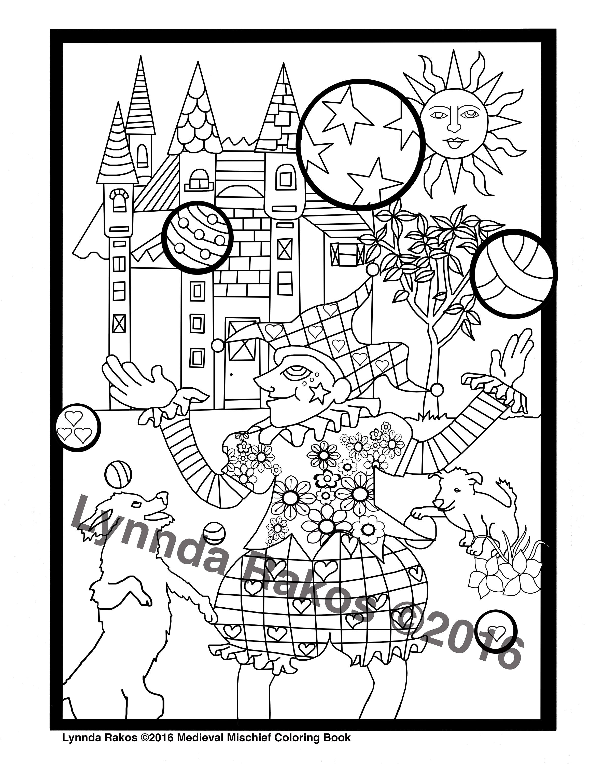 Medieval Mischief Adult Coloring Book instant download PDF | Etsy