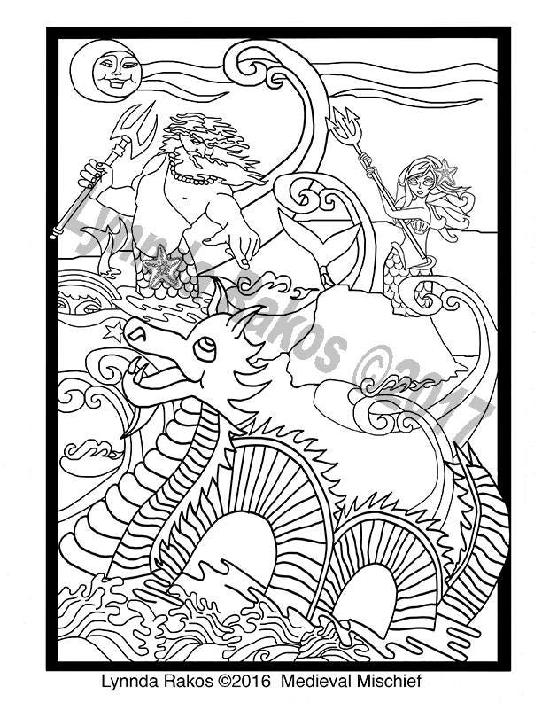 Medieval Mischief Adult Coloring Book instant download PDF | Etsy