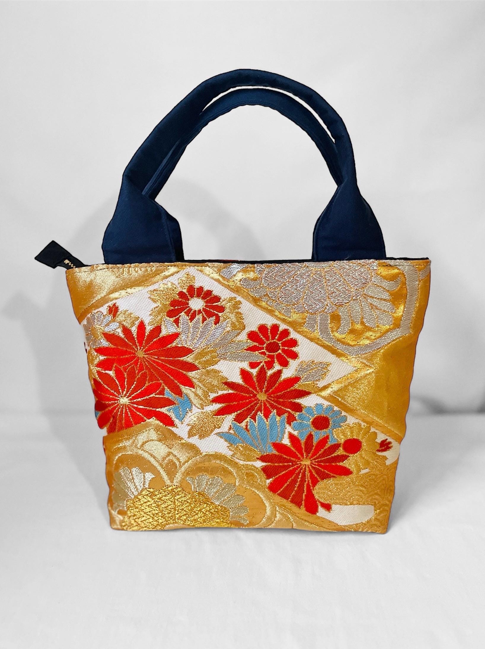 着物・浴衣 Clasp bead bag/oriental/KIMONO BAG Japanese Vintage Beaded Bag For Kimono Silk/Ivory/Multicolor