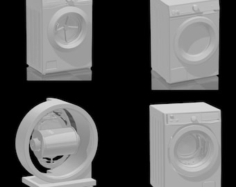 14x Washer Machine 3d STL printer Files | Miniature Dollhouse Models - Instant Download