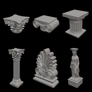 10 3D-STL-modeller av antik grekisk arkitektur – Korintisk jonisk Parthenon – Instat-nedladdning