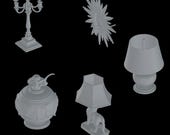 5x 3d stl roman style lamp files for 3d printes | miniature decor - Instant Download