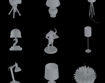 15x Modern Lamp Designs 3D stl Printer Files | creative art - Instant Download