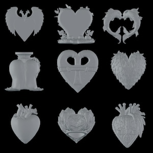 10x 3D STL Love Hearts – tabliczki do drukarek 3D | Styl mityczny | Wysoka jakość – natychmiastowe pobranie