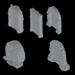 5x 3d stl decor doors for 3d printer machines | stone | wooden theme looking | high quality files - instant download