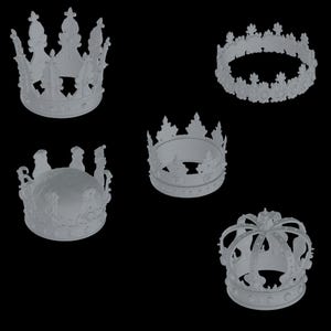5 Medieval King Crowns 3d stl Printer Files collection - Instant Download